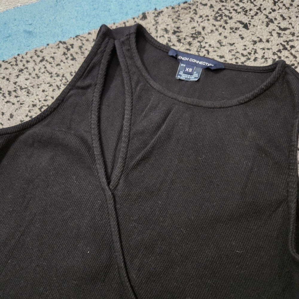 French Connection Rasha Ribbed Cutout Mini Dress, XS, EUC - Picture 3 of 12